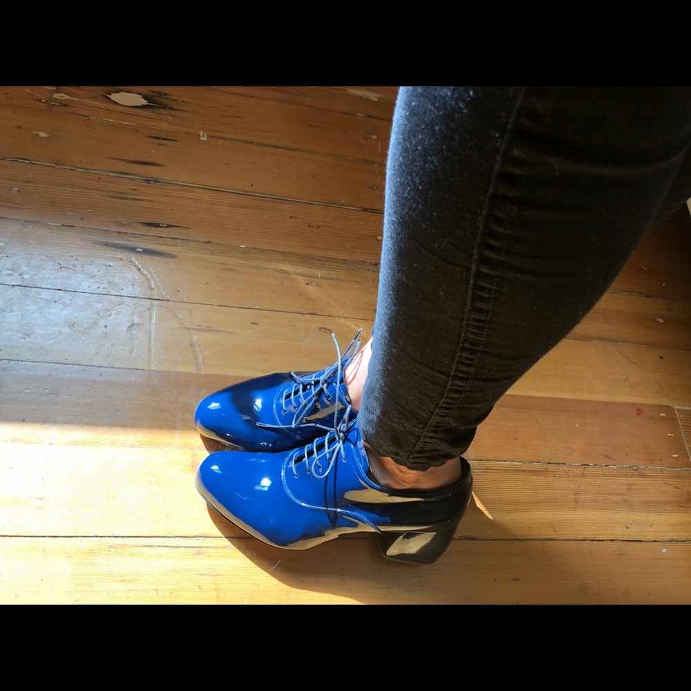 Mui Mui Navy blue patent heels! Men’s style. - Picture 4 of 5